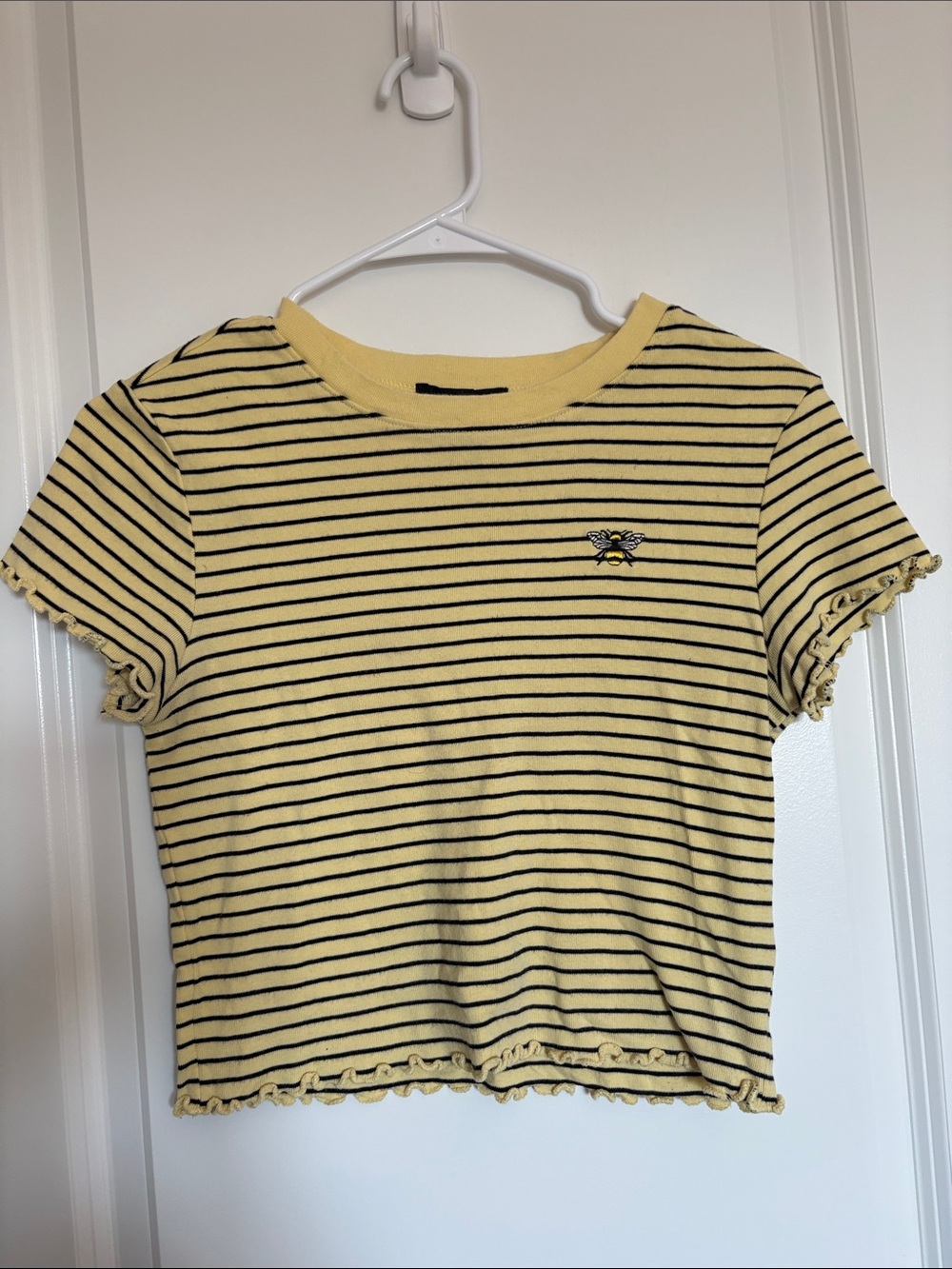 Forever 21 Yellow and Black Striped Tee